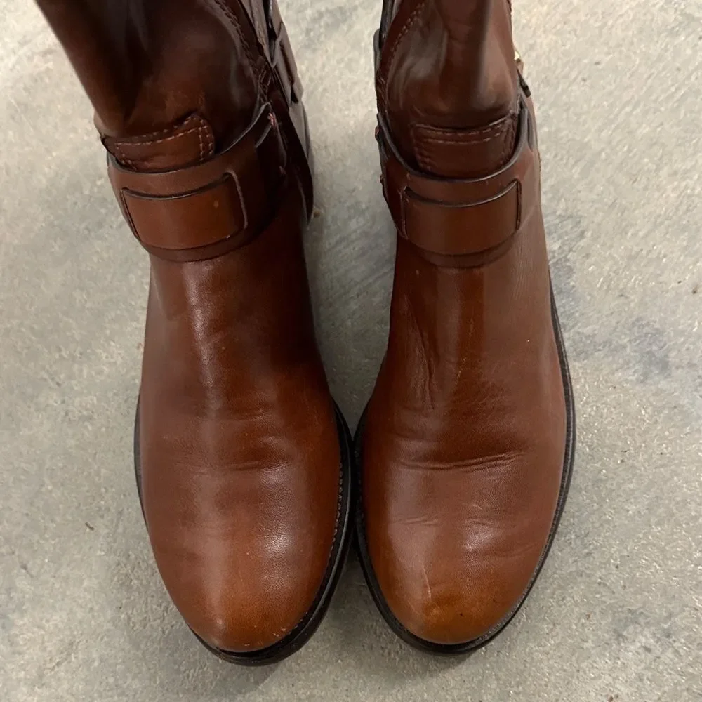 Tory Burch Chestnut Leather Tall Boots
